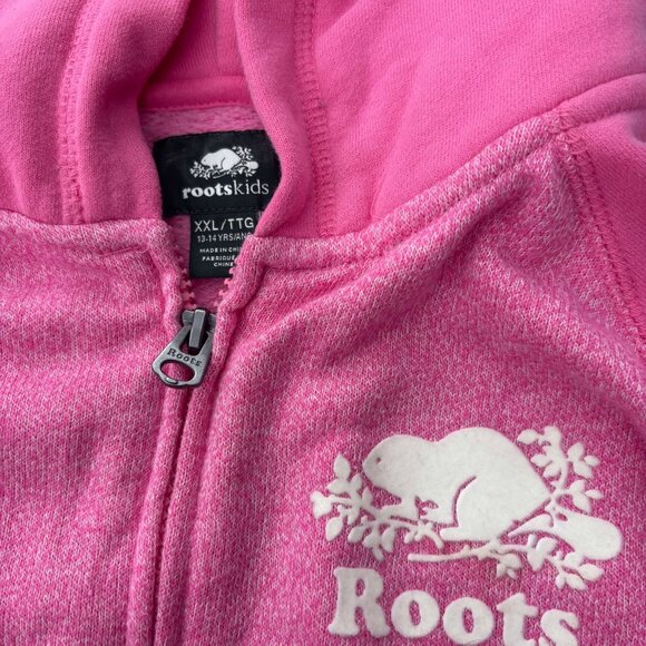Size 14 Roots ( Youth) Zip Pink Sweater - Picture 2 of 5
